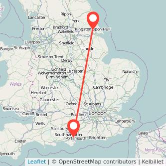 Hull Fareham train map