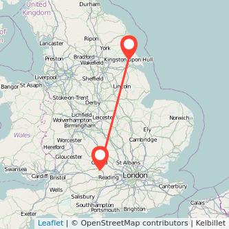 Hull Didcot train map