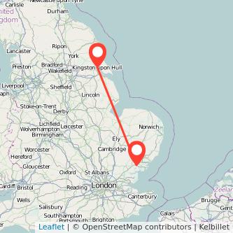 Hull Colchester bus map