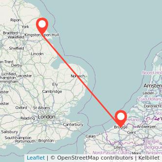 Hull Bruges bus map