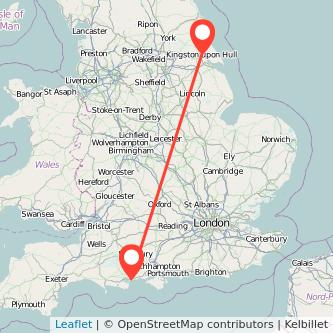 Hull Bournemouth train map