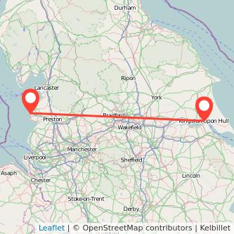 Hull Blackpool train map