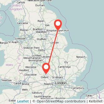 Hull Bicester train map