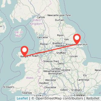 Hull Bangor train map