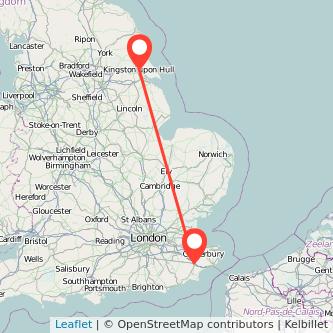 Hull Ashford train map