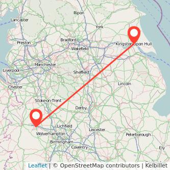 Hull Telford bus map