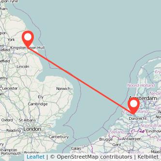 Hull Rotterdam train map