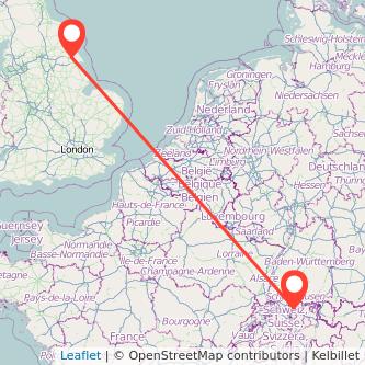 Hull Zurich train map