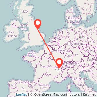 Hull Geneva train map