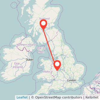 Kidderminster Glasgow train map