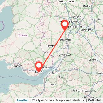 Kidderminster Cardiff train map