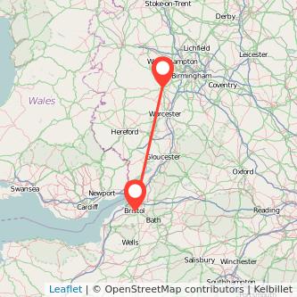 Kidderminster Bristol bus map