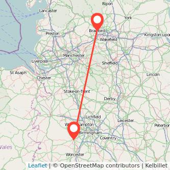 Kidderminster Bradford train map