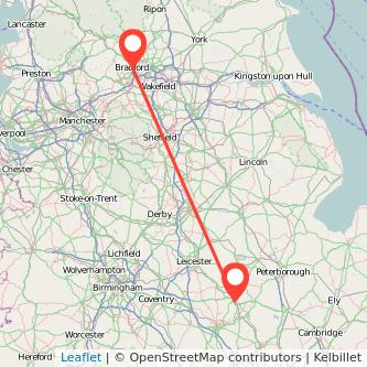 Kettering Bradford train map