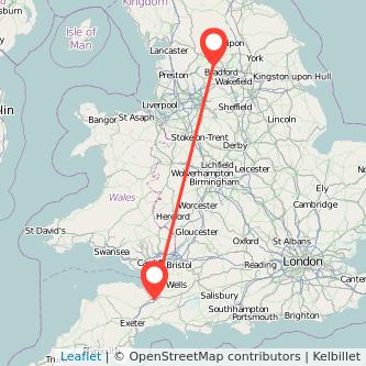 Keighley Taunton train map