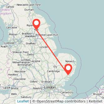 Ipswich York train map