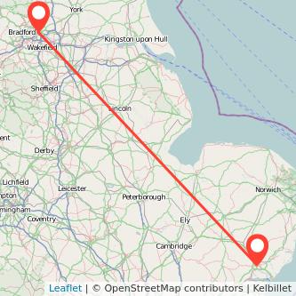 Ipswich Leeds train map