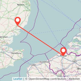 Ipswich Bruges bus map