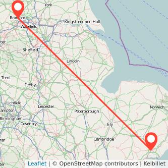 Ipswich Bradford bus map