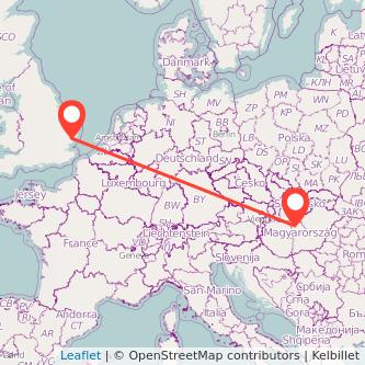 Ipswich Budapest train map