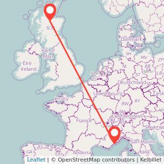 Inverness Nice flight map