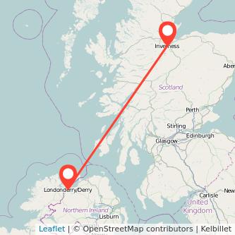 Inverness Derry flight map