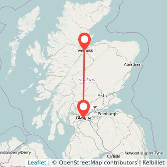 Inverness Glasgow bus map