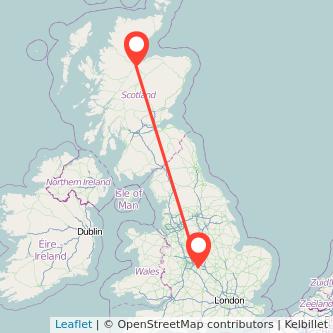 Inverness Coventry train map