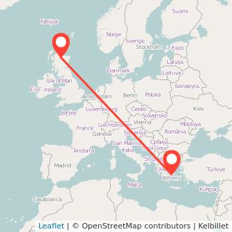 Inverness Athens flight map