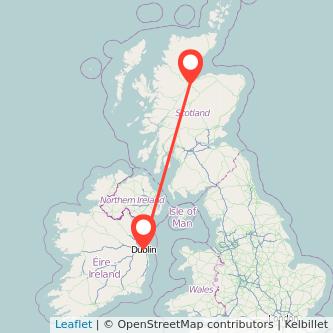 Inverness Dublin flight map