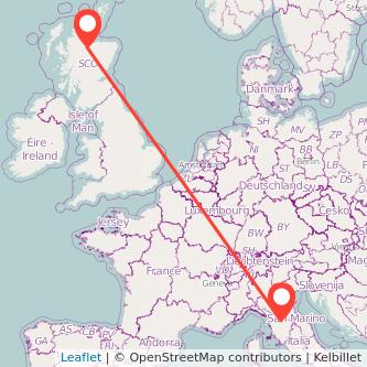 Inverness Florence flight map