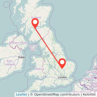 Huntingdon Glasgow train map