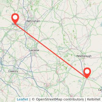 Huntingdon Derby train map