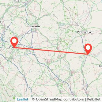 Huntingdon Coventry train map