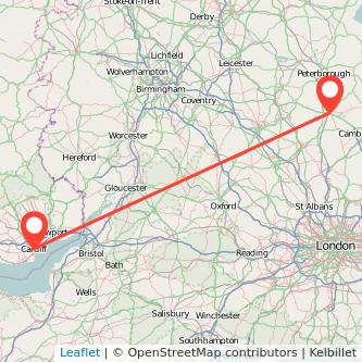 Huntingdon Cardiff train map