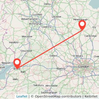 Huntingdon Bristol train map