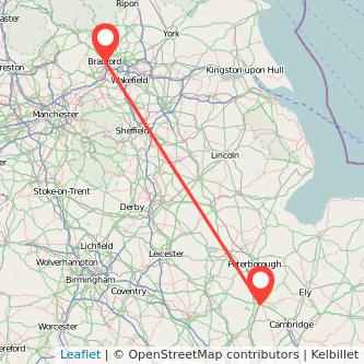 Huntingdon Bradford train map