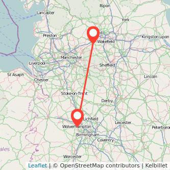 Huddersfield Wolverhampton train map
