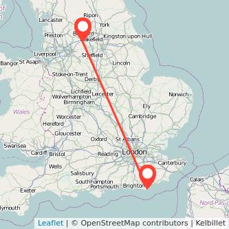 Huddersfield Eastbourne bus map