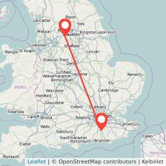 Huddersfield Crawley bus map