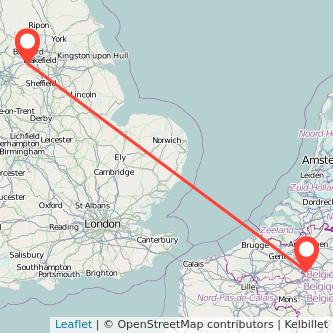 Huddersfield Brussels bus map