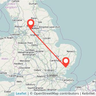 Huddersfield Colchester bus map