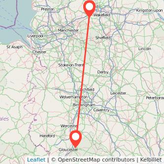 Huddersfield Cheltenham bus map