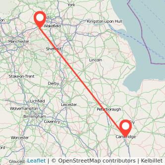 Huddersfield Cambridge train map