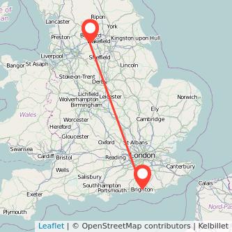 Huddersfield Brighton bus map