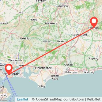 Horsham Portsmouth train map