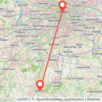 Horsham London train map