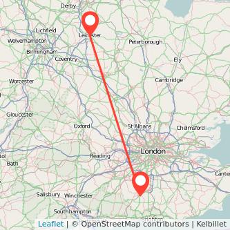 Horsham Leicester train map