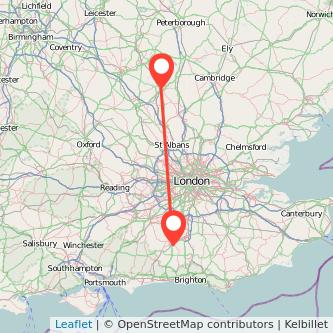 Horsham Bedford bus map