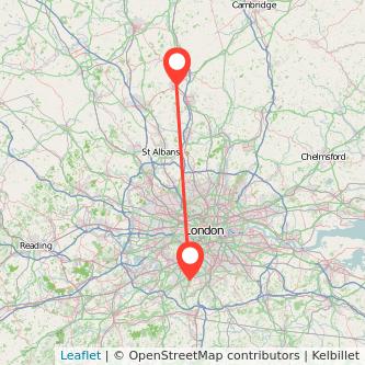 Hitchin Sutton bus map